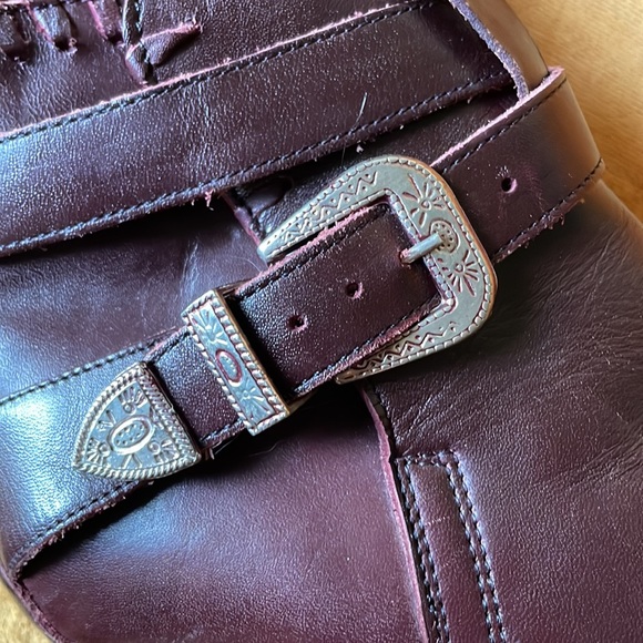 Vintage burgundy Dingo chunky ankle boots - Picture 4 of 8